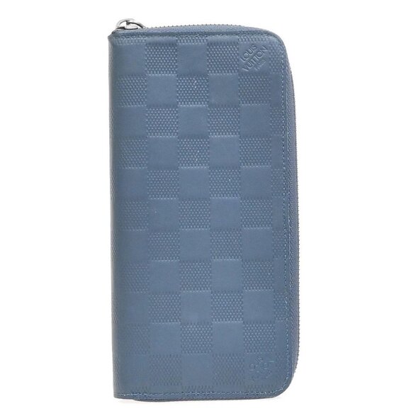 LOUIS VUITTON LV Zippy Wallet Vertical Damier Infini Leather Blue - Picture 1 of 16